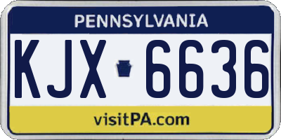 PA license plate KJX6636