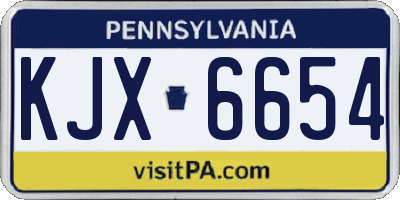 PA license plate KJX6654