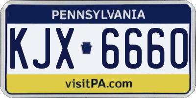 PA license plate KJX6660