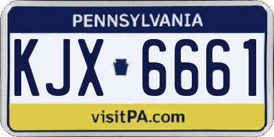 PA license plate KJX6661