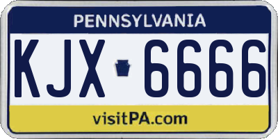 PA license plate KJX6666
