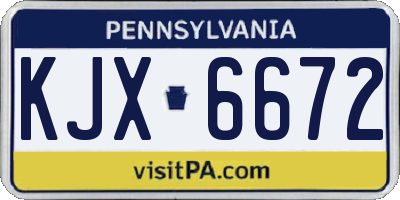 PA license plate KJX6672