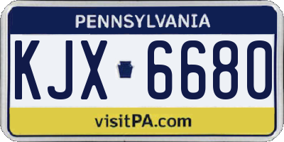 PA license plate KJX6680
