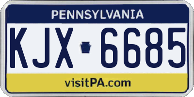 PA license plate KJX6685