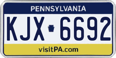 PA license plate KJX6692