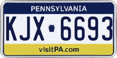 PA license plate KJX6693