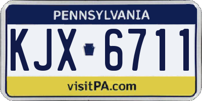 PA license plate KJX6711