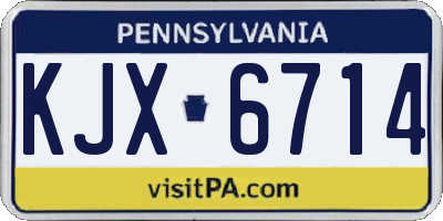PA license plate KJX6714