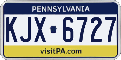 PA license plate KJX6727