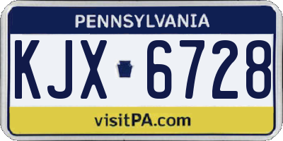 PA license plate KJX6728