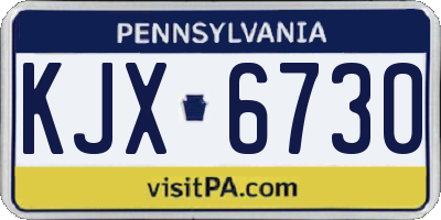PA license plate KJX6730