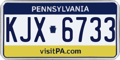 PA license plate KJX6733