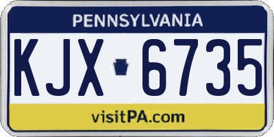 PA license plate KJX6735