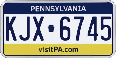 PA license plate KJX6745
