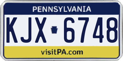 PA license plate KJX6748