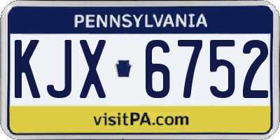 PA license plate KJX6752