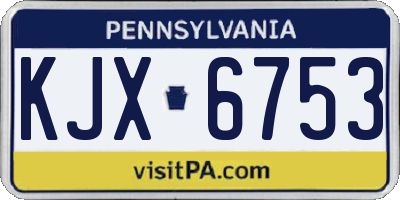 PA license plate KJX6753