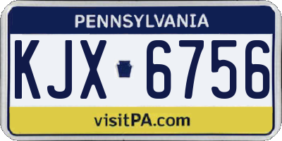 PA license plate KJX6756
