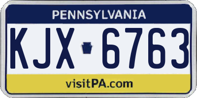 PA license plate KJX6763