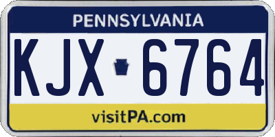 PA license plate KJX6764