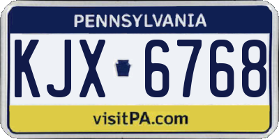PA license plate KJX6768