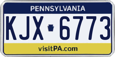 PA license plate KJX6773