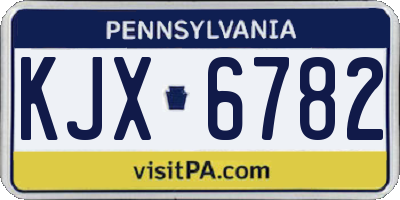 PA license plate KJX6782