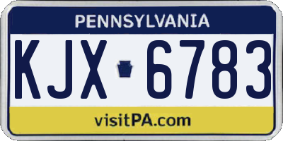 PA license plate KJX6783