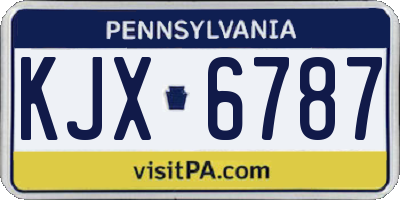 PA license plate KJX6787