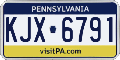 PA license plate KJX6791
