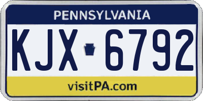 PA license plate KJX6792