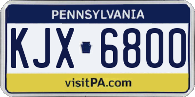 PA license plate KJX6800