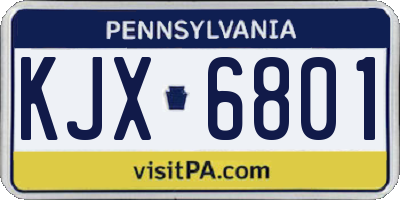 PA license plate KJX6801