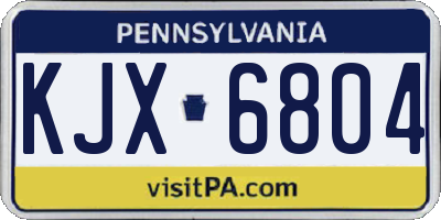 PA license plate KJX6804