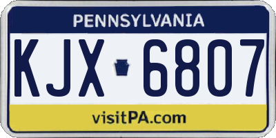 PA license plate KJX6807