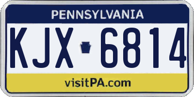 PA license plate KJX6814