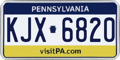 PA license plate KJX6820
