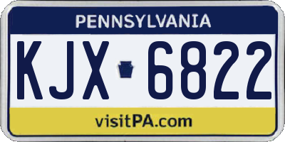 PA license plate KJX6822