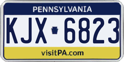 PA license plate KJX6823