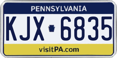 PA license plate KJX6835