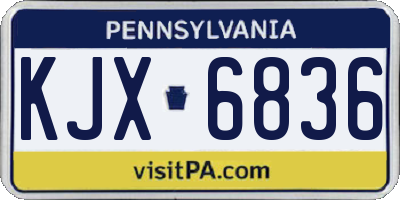 PA license plate KJX6836