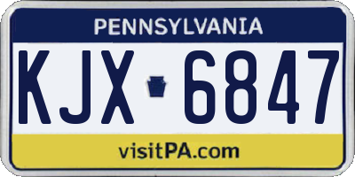 PA license plate KJX6847