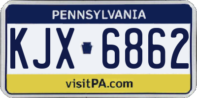 PA license plate KJX6862