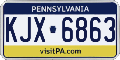 PA license plate KJX6863