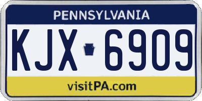 PA license plate KJX6909