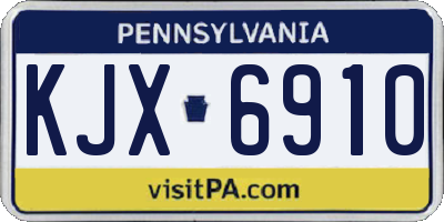 PA license plate KJX6910
