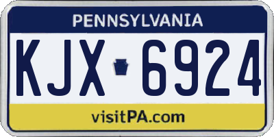 PA license plate KJX6924