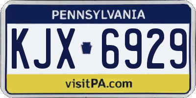 PA license plate KJX6929