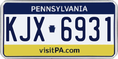 PA license plate KJX6931