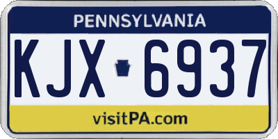 PA license plate KJX6937